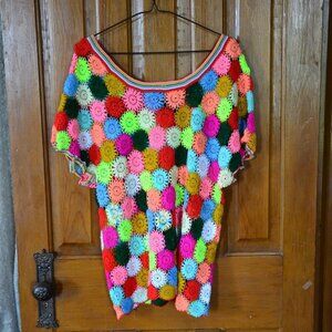 Hand Crocheted Flower Top